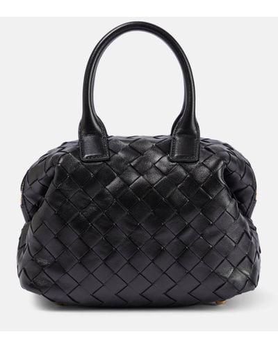 Bottega Veneta Bauletto Mini Leather Tote Bag - Black