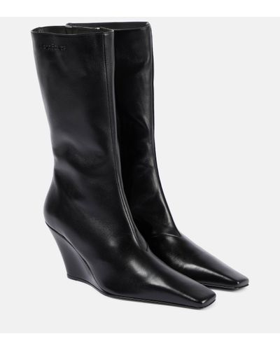Acne Studios Brancesca 80 Leather Ankle Boots - Black