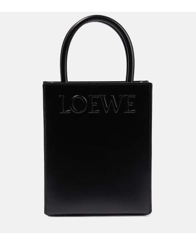 Loewe A5 Leather Tote Bag - Black