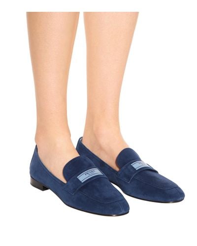 prada suede loafers womens