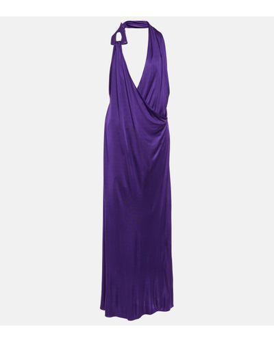 Tom Ford Halterneck Jersey Gown - Purple