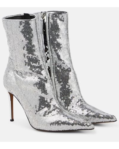 Alexandre Vauthier Sequined Ankle Boots - Gray