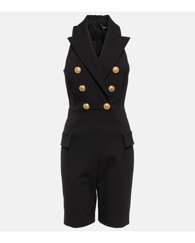 Balmain Double-breasted Playsuit - Black