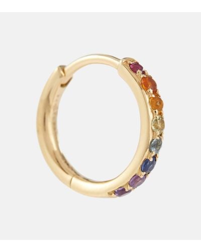 PERSÉE Chakras Rainbow Piercing 18kt Gold Single Earring With Gemstones - Metallic
