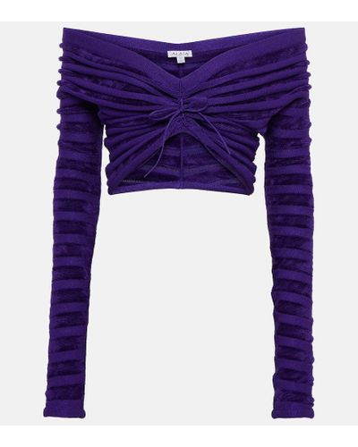 Alaïa Top cenido con hombros descubiertos - Morado