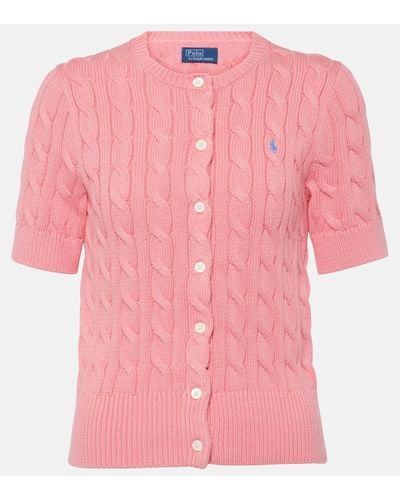 Polo Ralph Lauren Cable-knit Cotton Cardigan - Pink