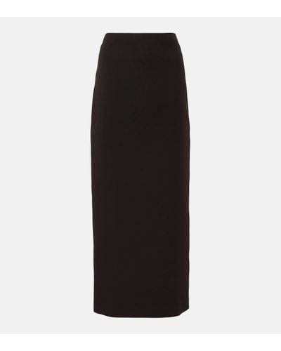 The Row Bartelle Wool Twill Maxi Skirt - Black