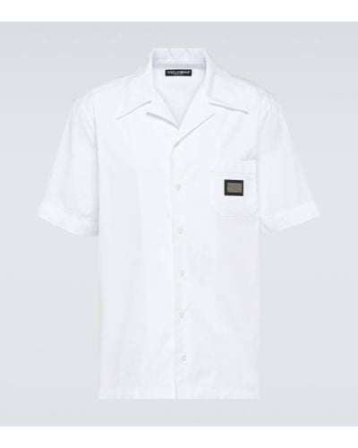 Dolce & Gabbana Chemise en coton a logo - Blanc