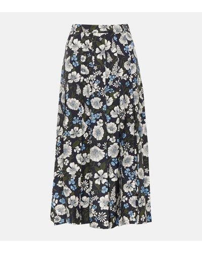 Veronica Beard Norris Pleated Silk-blend Midi Skirt - White