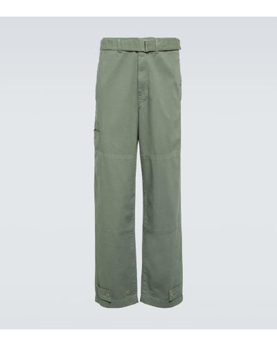 Lemaire Pantalones de denim con cinturon - Verde