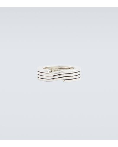 Bottega Veneta Key Chain Sterling Silver Ring - White