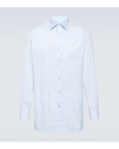 Loro Piana Oxford-Hemd aus Baumwollpopeline - Weiß