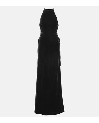 Alessandra Rich Robe longue en velours - Noir