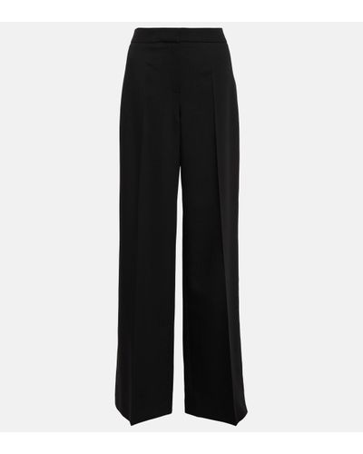 Alexander McQueen Pantalon ample en laine - Noir