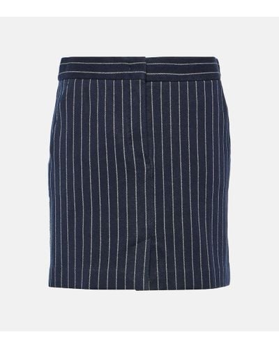 Max Mara Kirsch Pinstripe Jersey Miniskirt - Blue