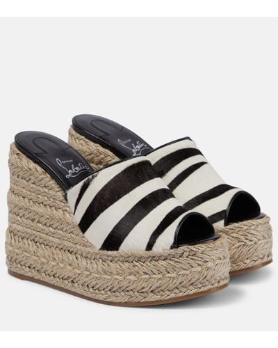 Christian Louboutin Espadrillas con zeppa Ariella in pelle - Nero