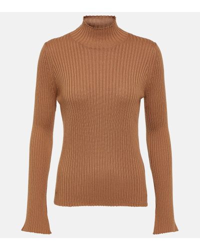 Moncler Logo-patch Knitted Jumper - Brown