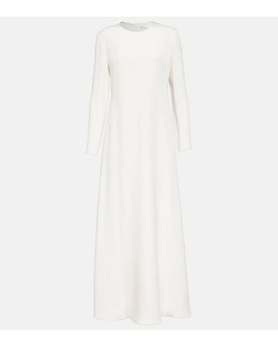 Loro Piana Flared Silk Gown - White
