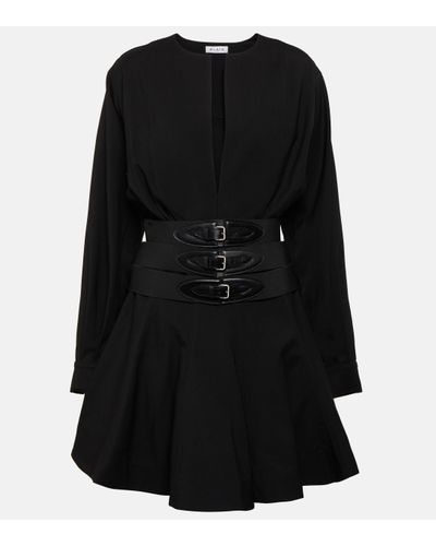 Alaïa Belted Wool Minidress - Black