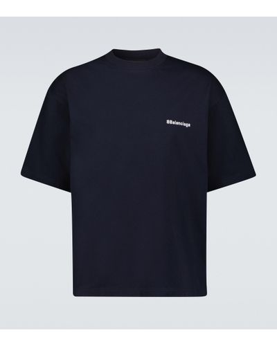 Balenciaga T-shirt BB in cotone - Blu