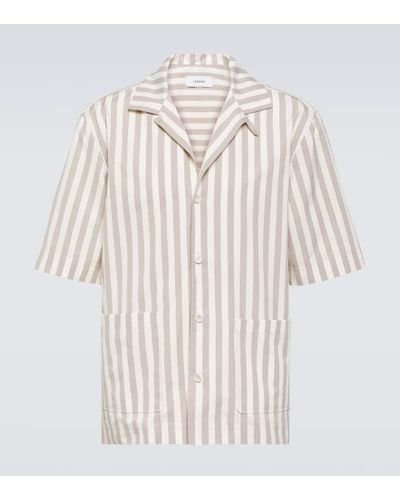 Lardini Striped Cotton Poplin Shirt - White