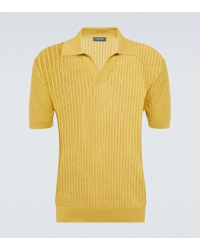 Frescobol Carioca Ribbed-knit Cotton Polo Shirt - Yellow