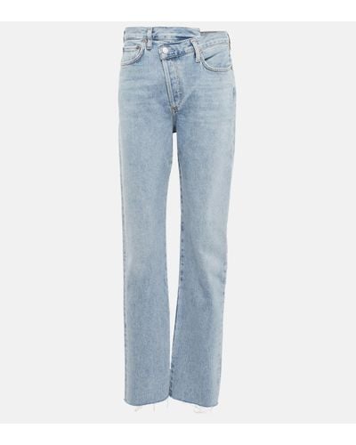 Agolde Criss Cross High-rise Straight Jeans - Blue