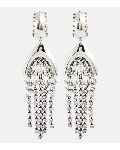 Alexander McQueen Crystal-embellished Earrings - White