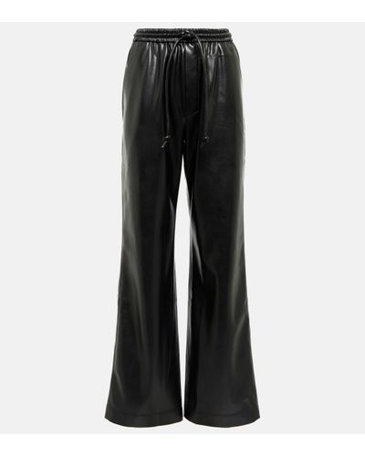 Nanushka Calie Straight Faux Leather Trousers - Black