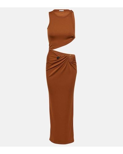 Christopher Esber Stone Scythe Cutout Maxi Dress - Brown