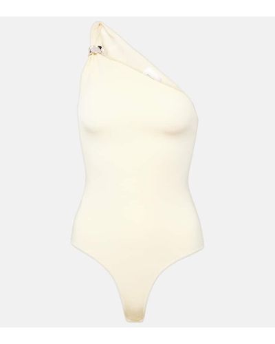 Galvan London Leticia One-shoulder Bodysuit - Natural