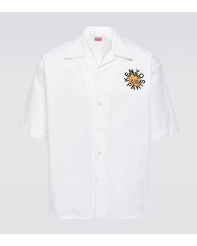 KENZO Camisa bowling de jersey de algodon - Blanco