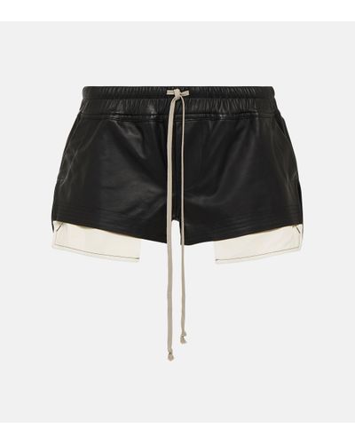 Rick Owens Short Fog en cuir - Noir