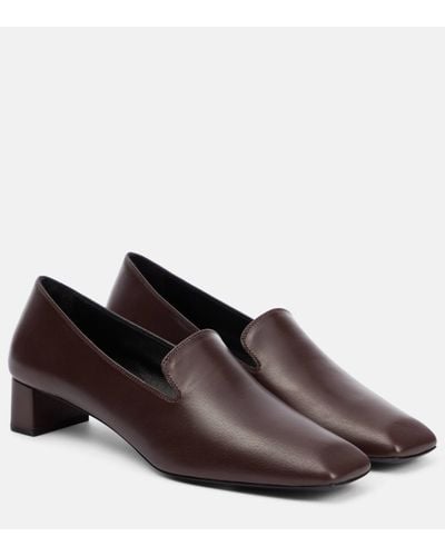 The Row Margaret Leather Loafers - Brown