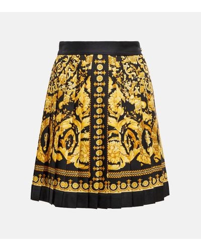 Versace Minifalda plisada barroco - Multicolor