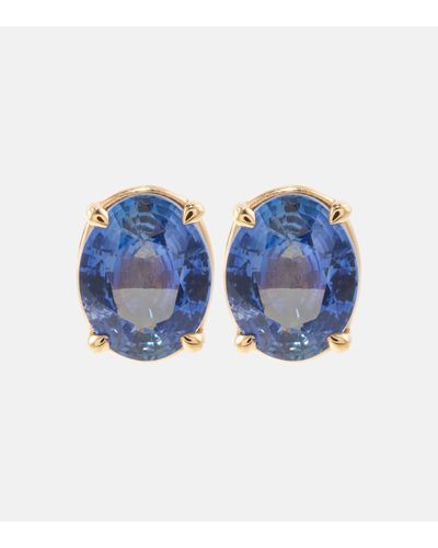 SHAY 18kt Rose Gold Earrings With Blue Sapphires