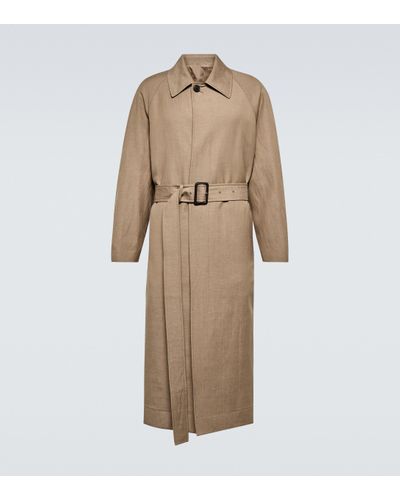 The Row Edward Wool And Linen Coat - Natural