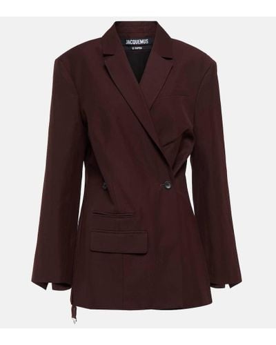 Jacquemus Blazer Tibau in misto lino - Viola