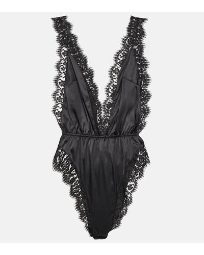 Dolce & Gabbana Lace-trimmed Bodysuit - Black
