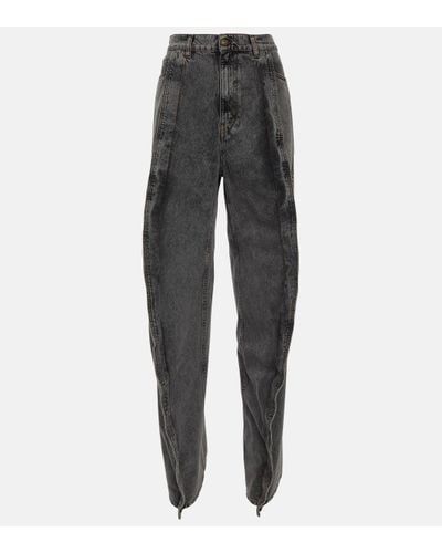 Y. Project Panelled Straight Jeans - Grey