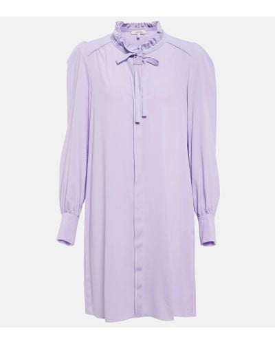 Dorothee Schumacher Modern Flow Tie-neck Minidress - Purple