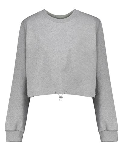 Frankie Shop Cropped Sweatshirt aus Baumwolle - Grau
