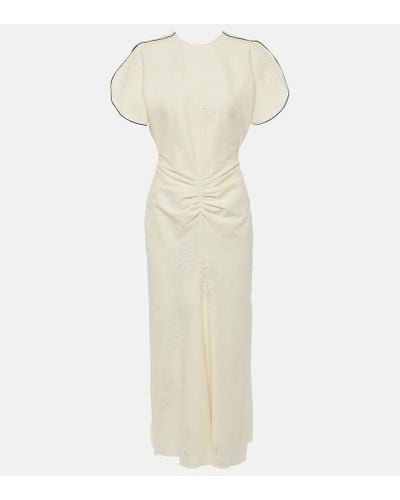 Victoria Beckham Midikleid aus einem Baumwollgemisch - Weiß