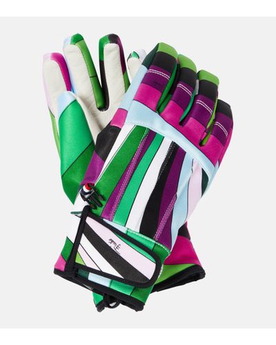 Emilio Pucci X Fusalp Printed Ski Gloves - Green