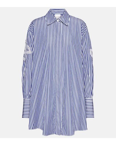 Patou Striped Cotton Poplin Shirt - Blue