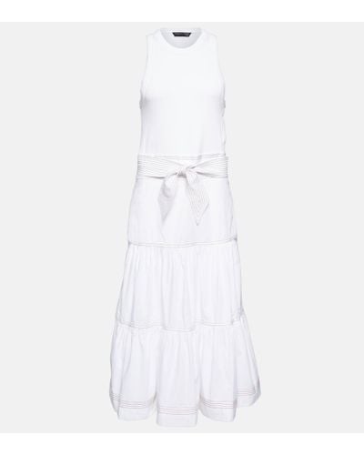 Veronica Beard Robe longue Austyn en coton melange - Blanc