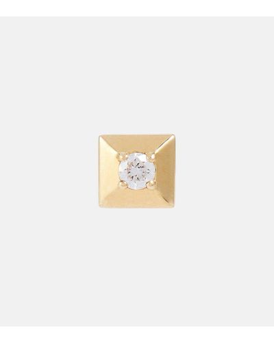 Eera Pendiente Mini Medium de oro de 18 ct con diamante - Blanco