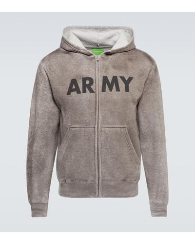 NOTSONORMAL Army Cotton Jersey Hoodie - Gray