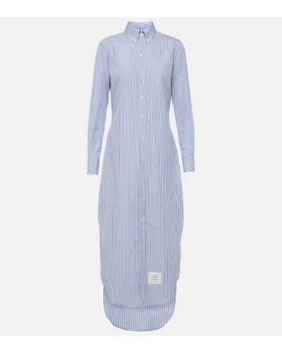 Thom Browne Cotton Shirt Dress - Blue