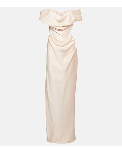 Vivienne Westwood Robe Nova Cocotte aus Crepe-Satin - Natur